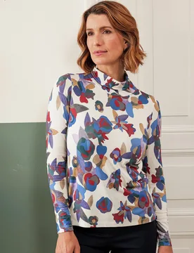 Viskose-Shirt Rollkragen - Multicolor - female - Size: 40 - Avena - FashionsVida