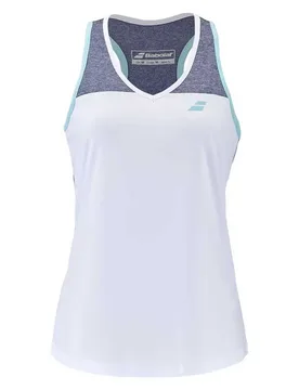 Play Sleeveless T-shirt White / Blue Heather L - Babolat - FashionsVida