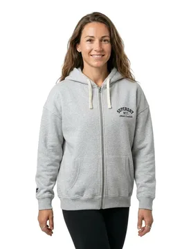 Sweat-shirt à Zip Athletic Ess Oversized Glacier Grey Marl XL - Superdry - FashionsVida