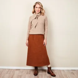 Strickpullover mit Schalkragen beige