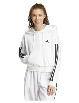 Felpa Con Cappuccio Essentials 3 Stripes French Terry White / Black L - Adidas - FashionsVida