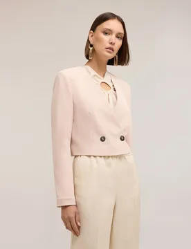 Chaqueta de mujer spencer de doble botonadura modelo con ajuste regular cierre cruzado con botones - Motivi - FashionsVida