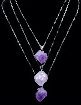 Natural Stone Purple Pendant Necklace Amethysts Crystal Brazil Druzy Irregular Shape Lavender Chakra Jewelry Necklace - Aliexpress - FashionsVida