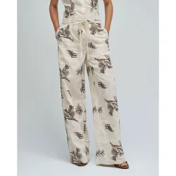 Pantalones rectos con jacquard de mujer