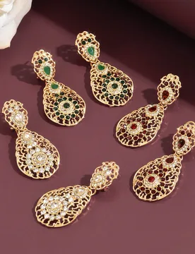 Court Long Dangle Hollow Out Crystal Gem Drop Earrings Luxury Wedding Party Accessories For Women - Aliexpress - FashionsVida
