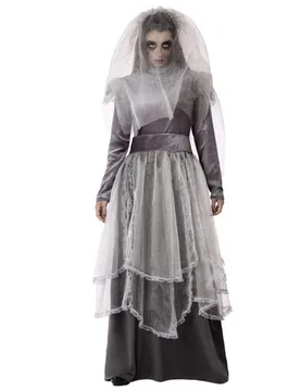 Geisterbraut-Kostüm für Damen Halloweenkostüm grau - female - Atosa - FashionsVida