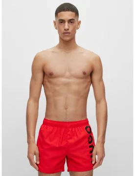 HUGO Mens Red Abas Swim Short - Male - Red - X-Small - Hugo Boss - FashionsVida