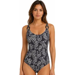 Bañador de mujer redondo tejido jaquard