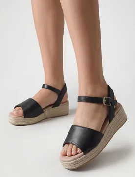 Womens Extra Wide Fit 2 Part Flatform Wedges - Black - Size 6 Wide Fit (Uk Shoe) - Boohoo - FashionsVida