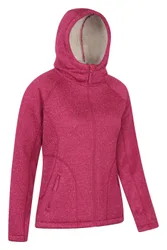 Women's Nevis Fleece Lined Hoodie Warm Hoodie Jumper in Bright Pink Size: 10 - Bright Pink - Size: 10