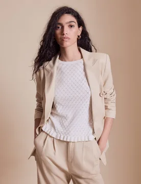 Blazer de mujer cruzada con lino - Easy Wear - FashionsVida