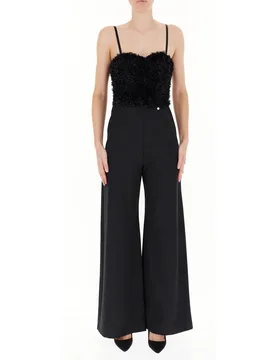 Jumpsuit con tulle NERO L - Rinascimento - FashionsVida