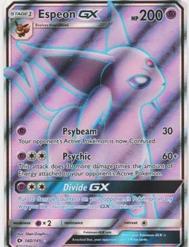 Pokemon Sun and Moon (Base Set) 140/149 Espeon GX (Full Art) - Pokémon - FashionsVida