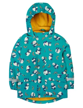 Panda Fleece Lined Hooded Raincoat (1-10 Yrs) Blue male - Frugi - FashionsVida