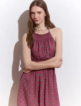 Vestido corto halter print - Green Coast - FashionsVida