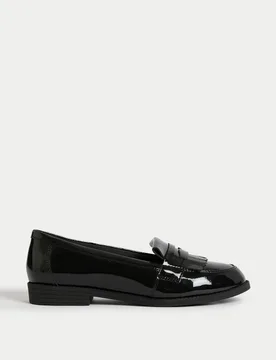 Kids' Leather School Shoes (13 Small - 7 Large) Black Female - M&S - FashionsVida