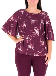 Blusa in satin BORDEAUX 46
