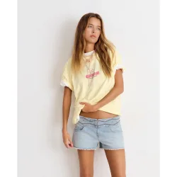 Short de mujer con cinturilla ancha bordada