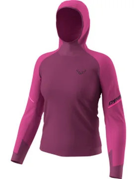 Alpine Kapuzen Laufshirt Damen Magenta Gr. S - Dynafit - FashionsVida