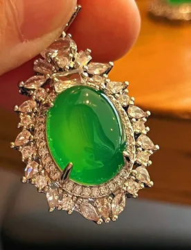 Copper alloy inlaid with diamonds, luxury natural ice chalcedony pendant, no chain - Aliexpress - FashionsVida