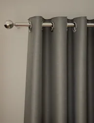 Velvet Eyelet Ultra Thermal Curtains Light Grey