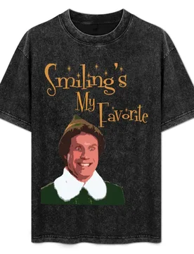 Buddy The Elf - Smiling My Favorite T-Shirt Active Sports Short Sleeve Cotton Shirt - Aliexpress - FashionsVida