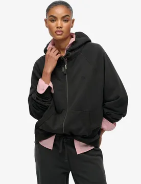Superdry Damen Studios Zip-hoodie in Lockerer Passform Dark Grey - Größe: 38 - 79.99 - FashionsVida