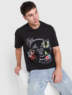 Buddha Face T-Shirt - Herren, Schwarz - male - Size: S - True religion - FashionsVida
