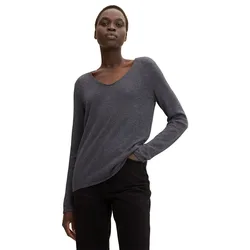 Pull à Col En V Front Logo Coin Evident Anthracite Melange XS