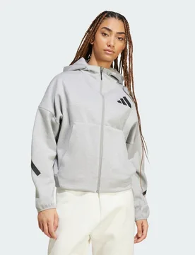 Hoodie Z.N.E. Full-Zip M/S Medium Grey Heather - Adidas - FashionsVida