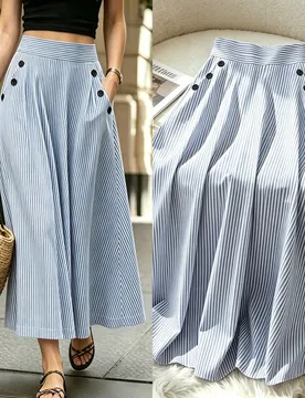 Falda casual a rayas para vacaciones de mujer XL - Shein - FashionsVida