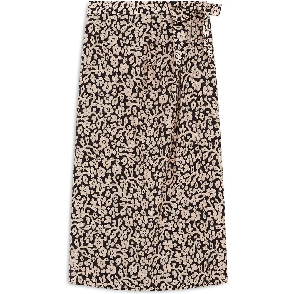 Falda larga con estampado floral y cierre cremallera - Caroll - FashionsVida