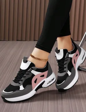 Nuevos zapatos casuales ligeros con amortiguación de aire para mujer talla grande, zapatos de correr con malla transpirable, zapatos deportivos con t - Shein - FashionsVida