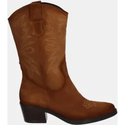 Bota cowboy de mujer en serraje