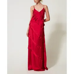 Twinset - Vestido largo de raso
