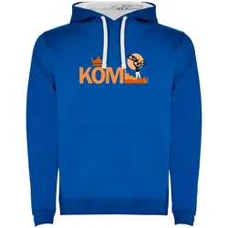 Felpa Con Cappuccio Kom Two-colour Royal Blue / White