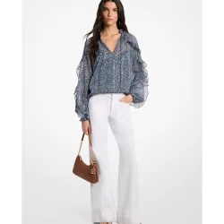 Blusa de georgette con volantes