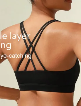 Sujetador deportivo para mujer para entrenamiento de verano, sujetador de yoga con alto soporte, diseño de espalda de tirantes, desmontable y acolcha - Shein - FashionsVida
