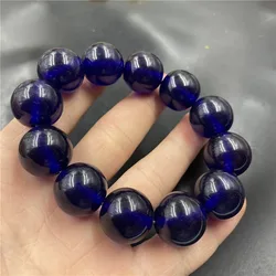 Mm Round Bead Men's Blue Amber Bracelet