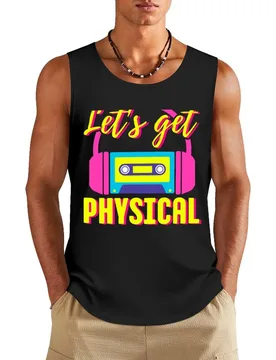 Lets Get Physical 80s Costume Party Retro Eighties Workout 1980s Tank Top summer gym Short sleeve men's t-shirts and tank tops - Aliexpress - FashionsVida