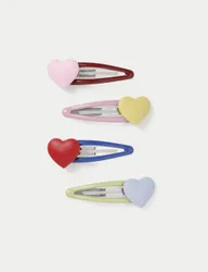 Heart Motif Hair Snaps Multi Female