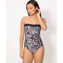 Bañador reductor bandeau estampado en copa b