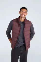 Mens Lightweight Down Gilet - Dark Red