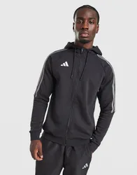 Mens Tiro Essentials 3-Stripes Full Zip Hoodie - Nero, nero nero Uomo taglia M
