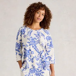 Mia Printed Organic PJ Boxy Tee