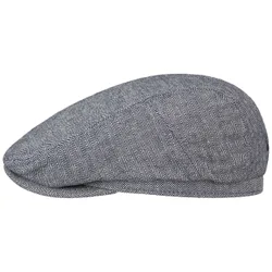 Summer Herringbone Flat Cap by - navy - Size: L (58-59 cm)