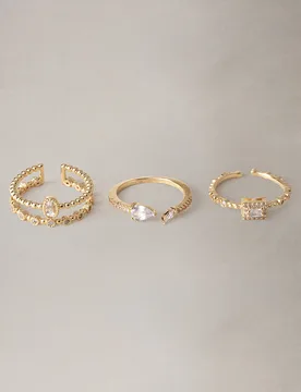 Piezas Anillos Geométricos Minimalistas de Circonita para Mujeres, Regalos para Uso Diario & Fiestas Regreso a la Escuela - Shein - FashionsVida