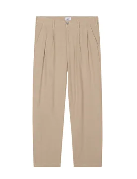Fubar linen pleated pants pantaloni sartoriali in lino tapered fit - oatmeal - OBEY - FashionsVida
