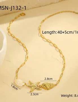New in Stainless Steel Ocean Conch Starfish Necklace Bracelet for Women Vintage 18K Gold Plated Beach Holiday Waterproof Jewelry - Aliexpress - FashionsVida
