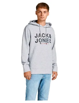 Sweat à Capuche Star Light Grey Melange L - Jack & jones - FashionsVida